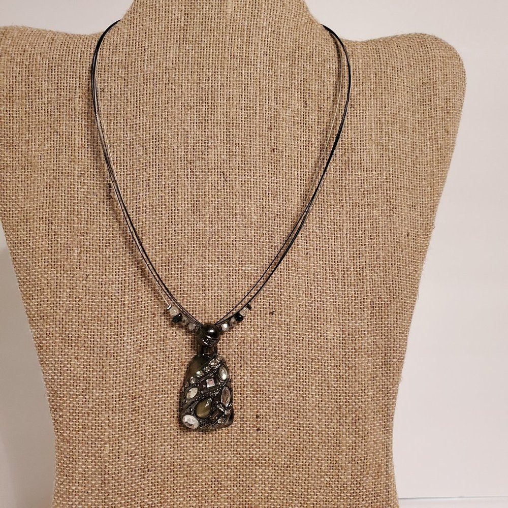 Chico’s Wire Six-Strand Necklace with Pendant